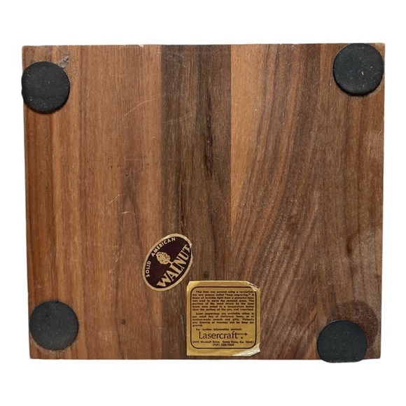 Vintage MCM LaserCraft Solid Walnut & Stainless Writing Pad - Picture 4 of 5